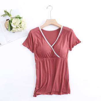 Summer Thin Modal Nursing Clothes for Outings, Postpartum Pregnant Women, Short-Sleeved T-Shirts, Breastfeeding Clothes, Nursing Clothes Tops