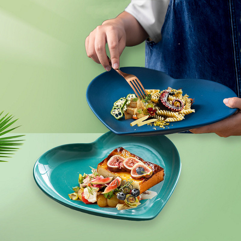 Love Plate, High-Looking Household Dish Plate, Dessert Plate, Oven, Microwave Oven, Baked Rice Plate, Printable Logo Couple Tableware