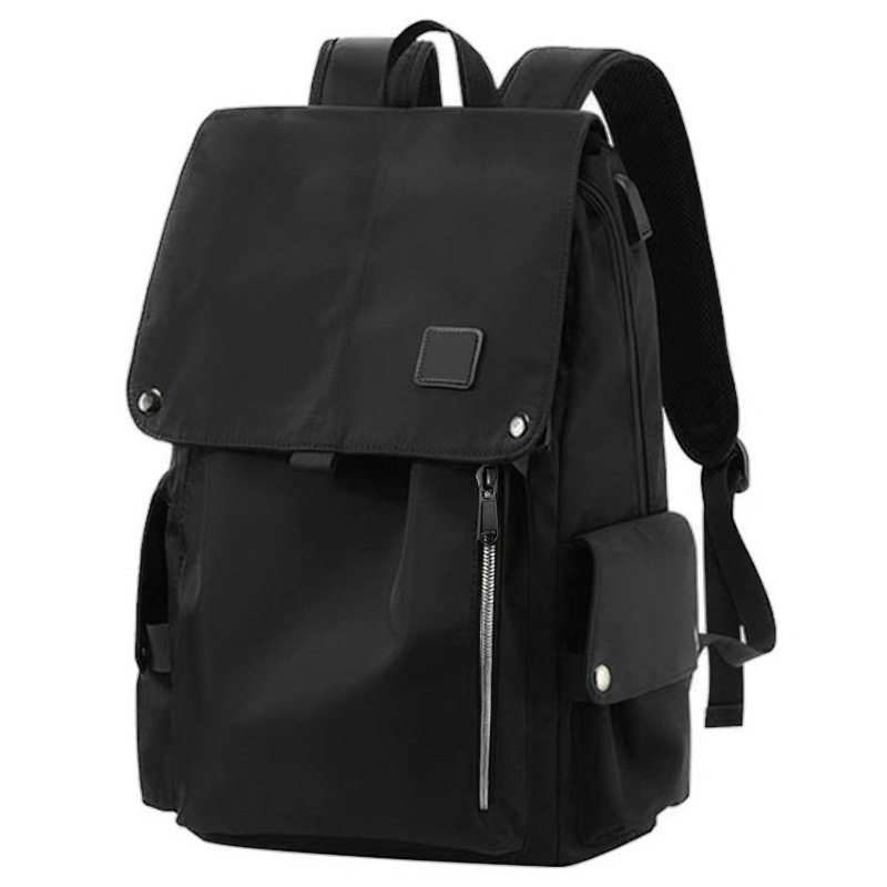 Balo Đeo Vai Nam Nữ Vải Oxford Chống Thấm Nước Phong Cách Casual Đựng Laptop Đi Học Đi Làm Du Lịch Màu Đen
