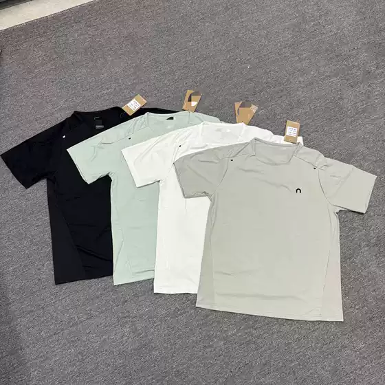 In-Stock Quick-Dry Seamless Short-Sleeve T-Shirt, Crew Neck, Men's Loose Breathable Perforated Fitness Running Elastic Casual Top Trendy