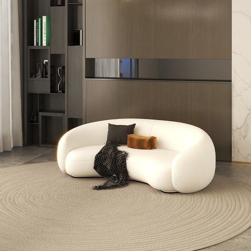 北欧轻奢沙发椅单人羊羔绒旋转沙发卧室咖啡厅酒店售楼部洽谈沙发