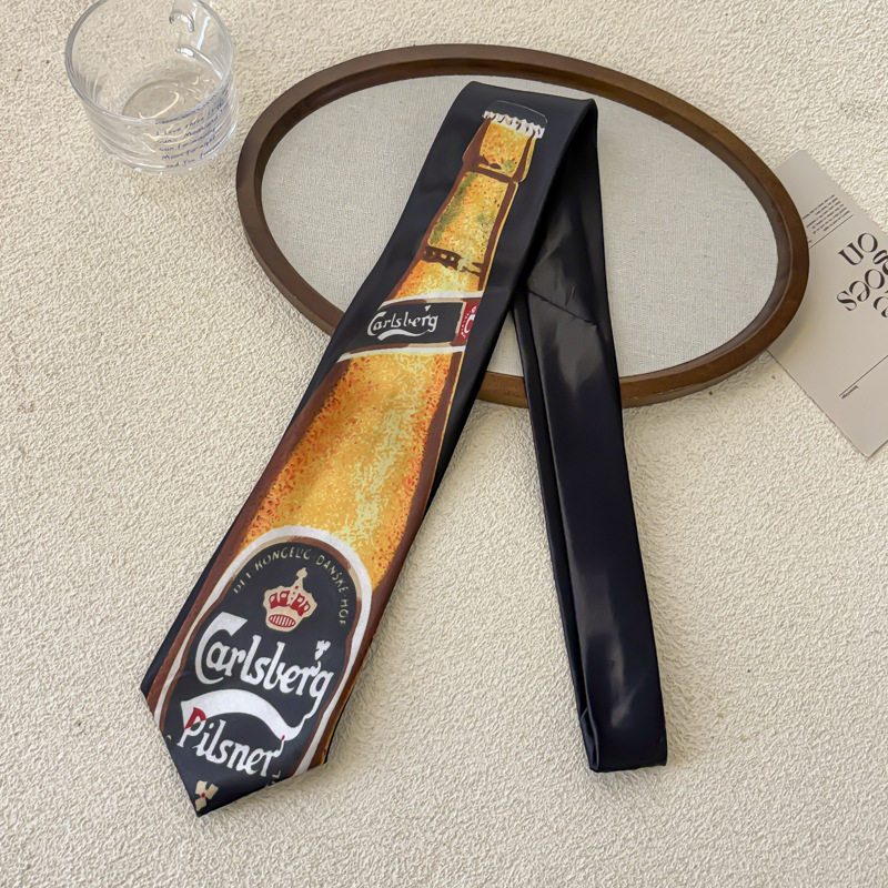 黄色のワインボトル、黒いネクタイ - 約152cm