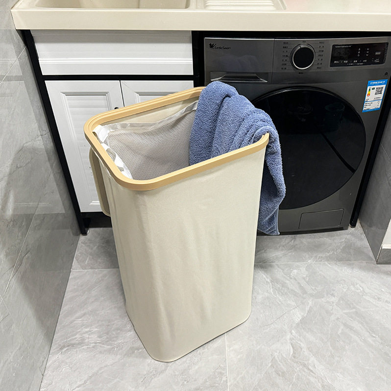 Extra Large Household Large-Capacity Dirty Clothes Storage Basket with Lid Dirty Clothes Basket Foldableable Square Oxford Cloth Dirty Clothes Basket