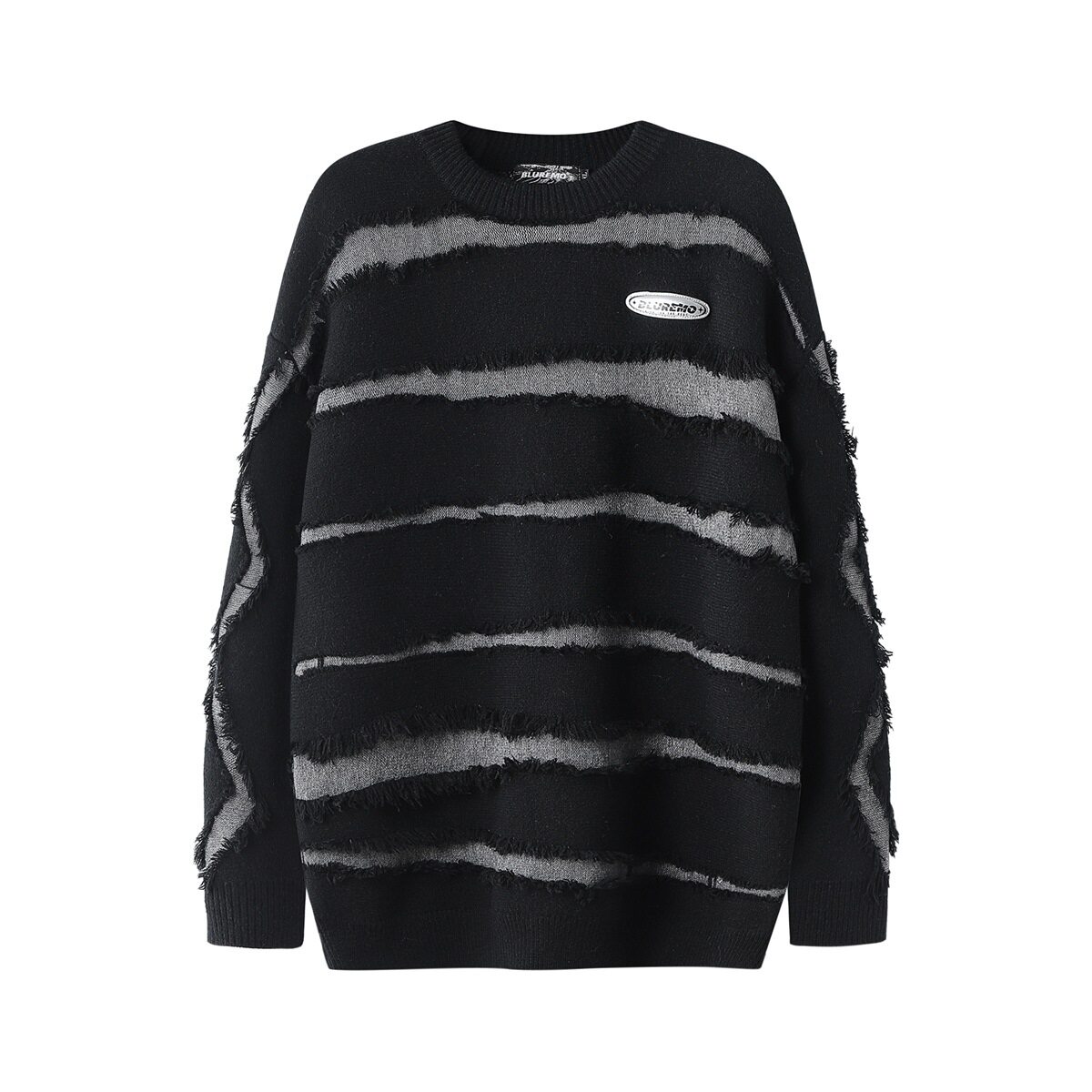 Áo Sweater Nam Nữ Dệt Kim Form Rộng Rách Gấu Phong Cách Streetwear Màu Xám, Đen