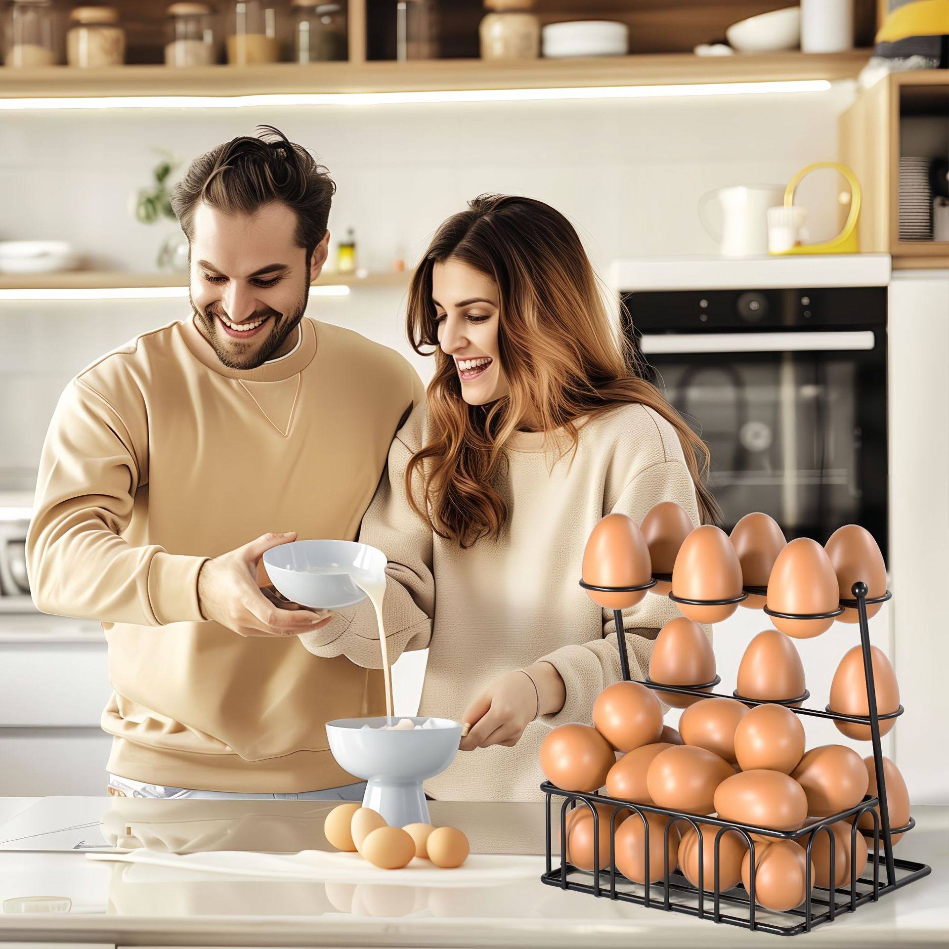 Cross-Border Breakfast Metal Iron Art Food Photography Props Nordic Simple Kitchen Egg Rack Egg Holder Portable