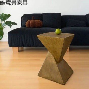 Creative Coffee Table Tree Stump Ornaments, High-End Small Stools, Side Tables, Living Room, Study, B&B, Old Retro Pier Bedside Table