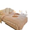 French Cream Retro Butterfly Modern Simple Double Bed Light Luxury Double Bed Princess Wedding Bed