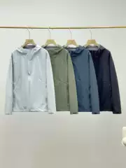 Fall 25: Little Tree's Same Style Outdoor Hiking Windproof and Water-Resistant Woven Hooded Jacket, Casual and Versatile