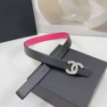 3.0cm wide beautiful red with black threaded silver buckle