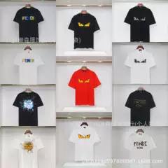 Cross-Border 26Ss Authentic Fd Popular Double F Classic Little Monster Round Neck Short-Sleeve T-Shirt Unisex Foreign Trade In-Stock