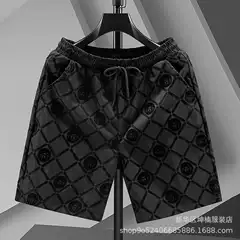 Cross-border AliExpress Amazon Nordic American Shorts Men's Outer Wear Summer Thin Pants Flocking Trendy Pants