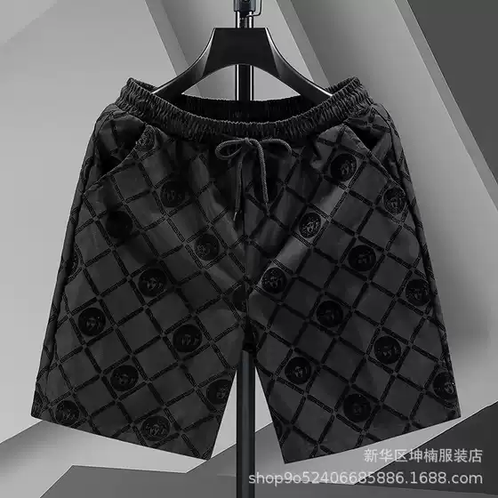 Cross-border AliExpress Amazon Nordic American Shorts Men's Outer Wear Summer Thin Pants Flocking Trendy Pants