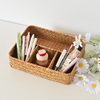 Japanese Seaweed Compartment Storage Box Rattan Office Desk Sundry Storage Basket Cosmetics Storage Basket Manufacturer Wholesale