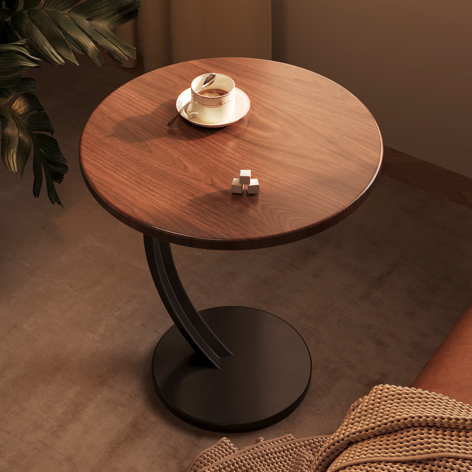 Coffee Table, Bedside Table, Side Table, Sofa Side Cabinet, Walnut Mini Rental House, Popular Table, Living Room Corner Table, Small Round Table
