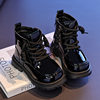 Girls' Patent Leather Boots 2025 Spring and Autumn New Children's Martin Boots Fashionable Versatile Short Boots Trendy Versatile Fashion