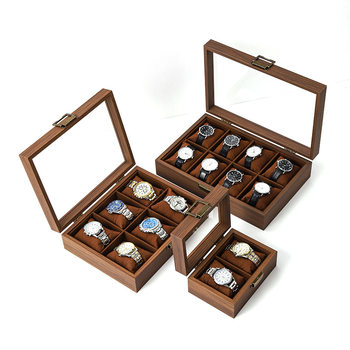 High-End Spot Black Walnut Silk Cotton Soft Pillow Watch Storage Box Couple Watch Collection Box Jewelry Watch Exhibition