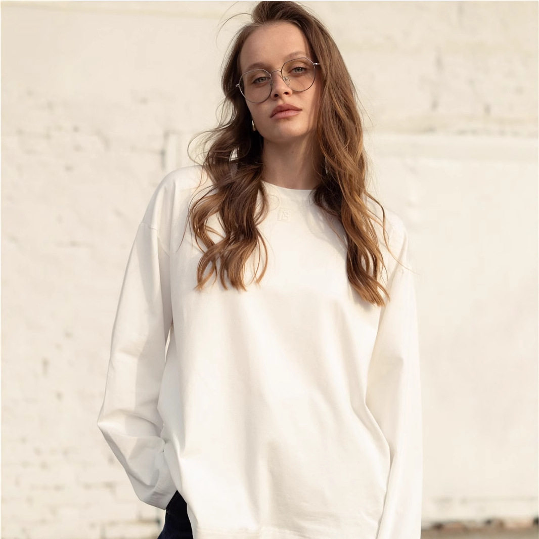 Womens Loose Fit Long Sleeve T Shirt Solid Color Round Neck 100 Cotton Spring Casual Wear Wholesale Available