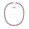 Red crystal roman white gold necklace