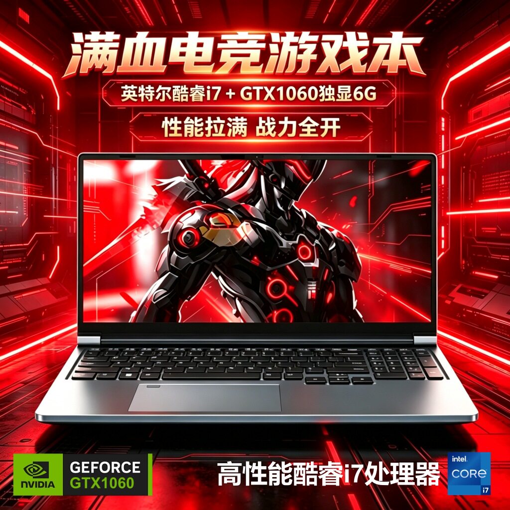 2026 совершенно новый 16-дюймовый высокопроизводительный ноутбук core i7 GTX1060 с независимым дисплеем и 6G-рендерингом игровой книги
