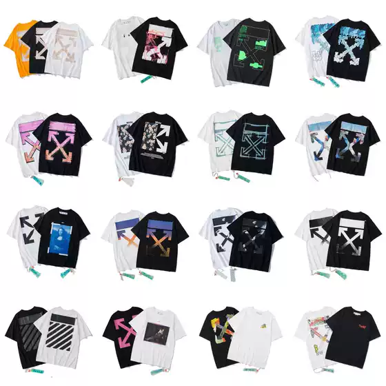 Factory wholesale summer Tide brand OFF OW Arrow Printing Series short sleeve men and women couples High Street T-shirt