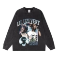 Washed distressed long sleeves, imported breathable direct-print long sleeves