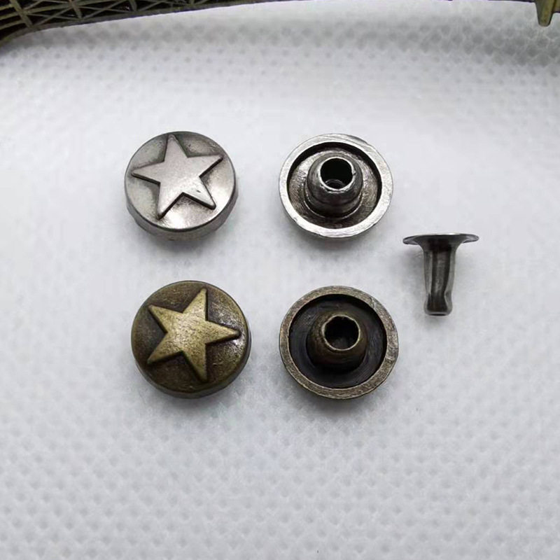 Manufacturer Wholesale Antique Bronze Five-Pointed Star Rivets Vintage DIY Phone Case Apple Watch Strap Accessories Clothing Rivet Buckle