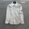 White dolphin wave embroidered shirt