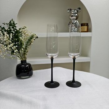 European-Style Red Stem Champagne Glass, High-Value Tall Glass, Small Era Sparkling Wine Glass, Glass Cup, Household Champagne Glass