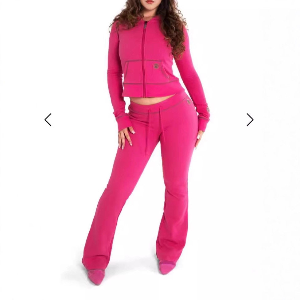 2025新品欧美服装跨境外贸亚马逊女装爆品开衫长袖长裤时尚套装