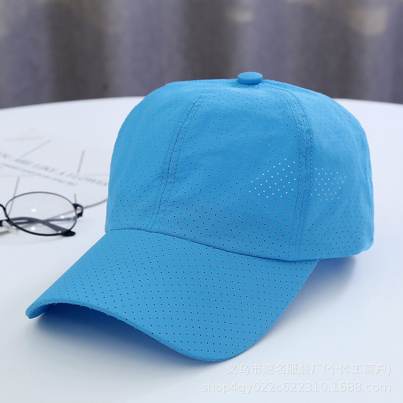 轻薄速干运动鸭舌透气遮阳帽子户外工作活动帽定制绣印标印logo