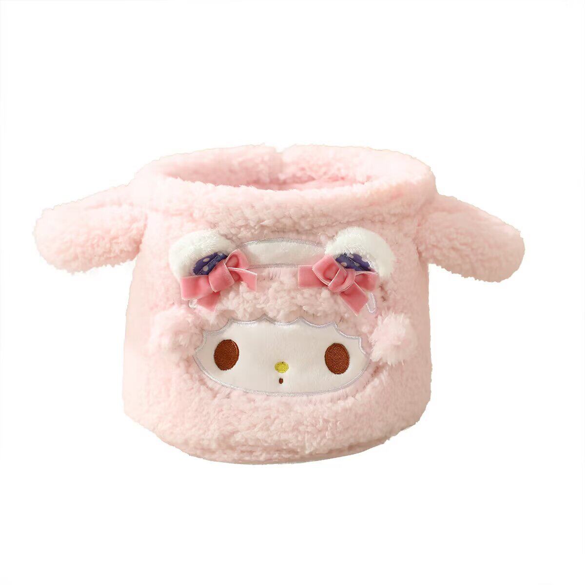 Cartoon Plush Household Desktop Storage Basket Dormitory Storage Box Cosmetic Storage Box Portable Sundries Storage Box