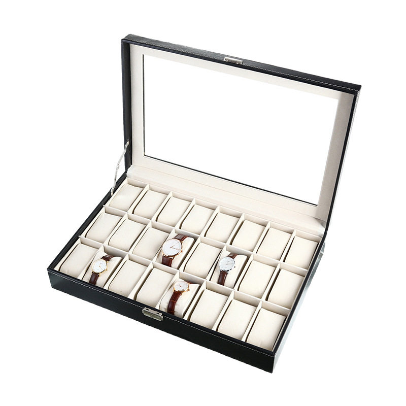Cross-Border Hot-Selling Factory Direct Sales Wholesale Watch Box Storage Box 3-Slot 6-Slot 10-Slot 12-Slot Jewelry Box Packaging Box