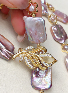 不规则巴洛克天然珍珠项链女轻奢小众珍珠毛衣链新款爆款