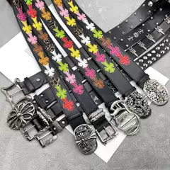 Crowe Ch Holy Sword Cross Belt Men's Roller Hollow Evergreen Style Vine Women's Belt Celebrity Style Perforated Heart