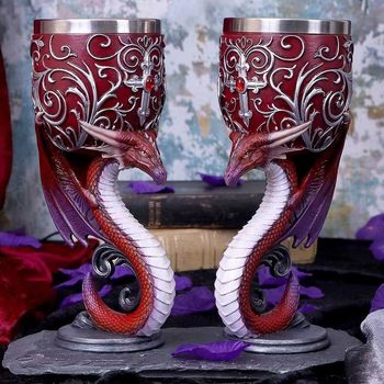 European Medieval Couple Wine Glass Personalized Dragon Shape Goblet Red Wine Glass Unicorn Wine Glass Skeleton