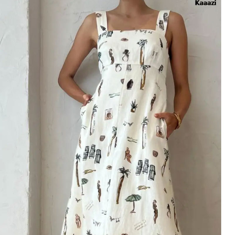 Spring Womens Dress Sleeveless Tie Back Floral Print Flared Hem Casual or Party Wear Wholesale Available
