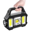 Led Solar Flashlight Strong Light Outdoor Charging Portable Multi-Function Cob Work Light Satchel Searchlight