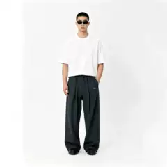 Pata Bata American Retro Gray Plaid Pants for Men, Summer Thin Style, Relaxed and Lazy Pants, Casual Ice Silk Pants