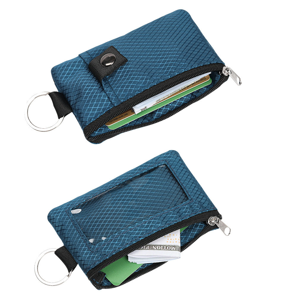 Cross-Border New Multifunctional Card Holder Keychain Rfid Anti-Theft Ultra-Thin Mini Wallet Compact Card Case Can Be Worn Around the Neck