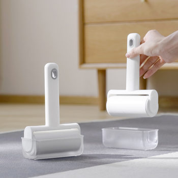 Japanese-Style Simple Lint Roller Tearable Hair Remover for Home Use on Pet Clothes and Carpets with Base