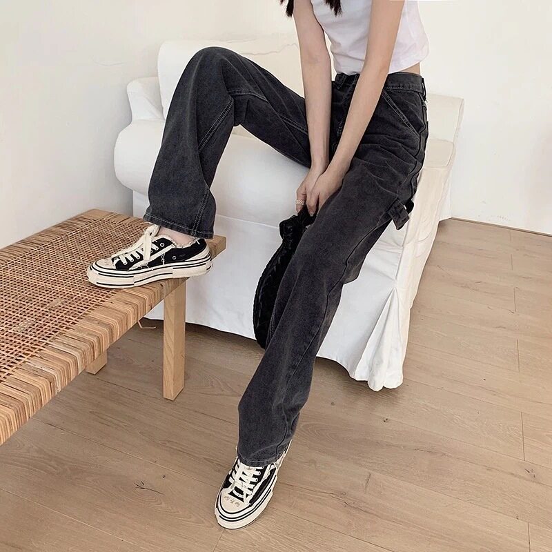 High Waisted Loose Fit Vintage Denim Jeans for Women Spring Collection Versatile Flattering Full Length Wholesale