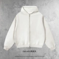 Boxy version of zipper shirt-oatmeal gray