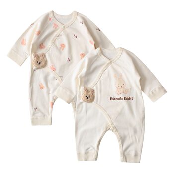 Ins Cyber Celebrity Jumpsuit Baby Jumpsuit Autumn and Winter Neonatal Body-Fit Harper Climbing Clothes Baby Open Crotch Clothes