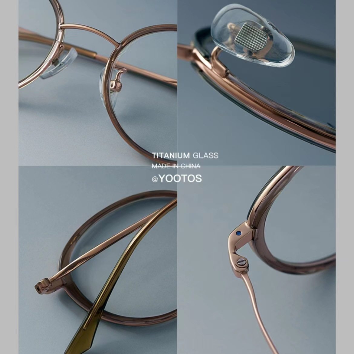 「V918T」Japanese Throb Pure Titanium Ultra-Light Nerd Small Frame Oval Can Be Equipped with High Myopia Glasses Frame for Women