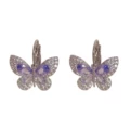 No. 5 full zircon purple butterfly ear cuff (thick real gold plated)