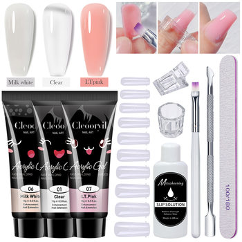 Manicure 15ml Manicure Extension Glue 10-Piece Set Nail Mold Brush Manicure Crystal Extension Glue Set Crystal Glue