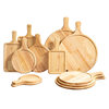 Unpainted Pizza Plate Wooden Tray Round Japanese Solid Wood Steak Plate Cake Plate Bread Cake Meal Steak Cutting Board