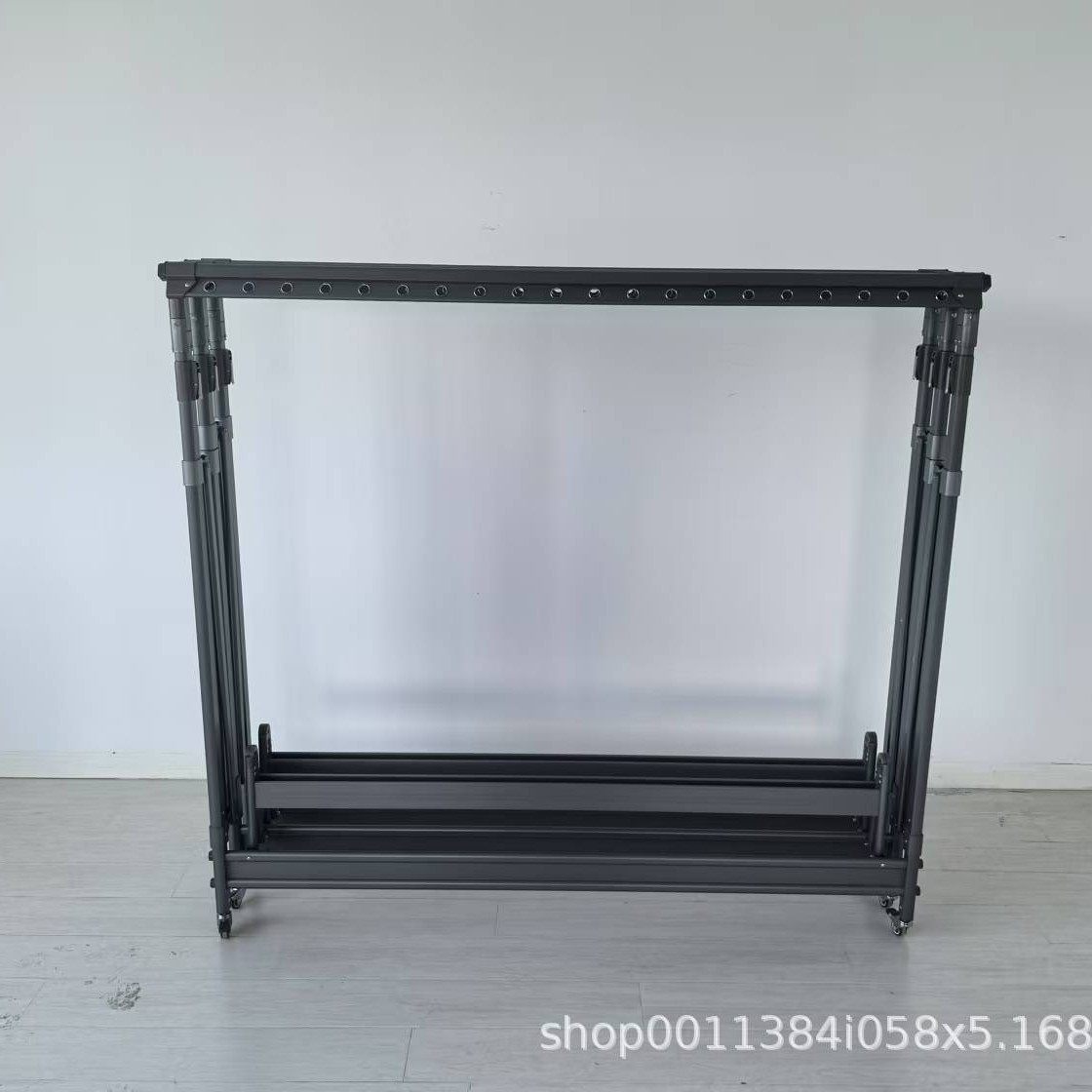 Floor-Standing Clothes Drying Rack, Foldable for Home Use, Balcony Indoor Retractable Clothes Rod, Outdoor Quilt Drying Magic Tool, Adjustable Clothes Drying Rack