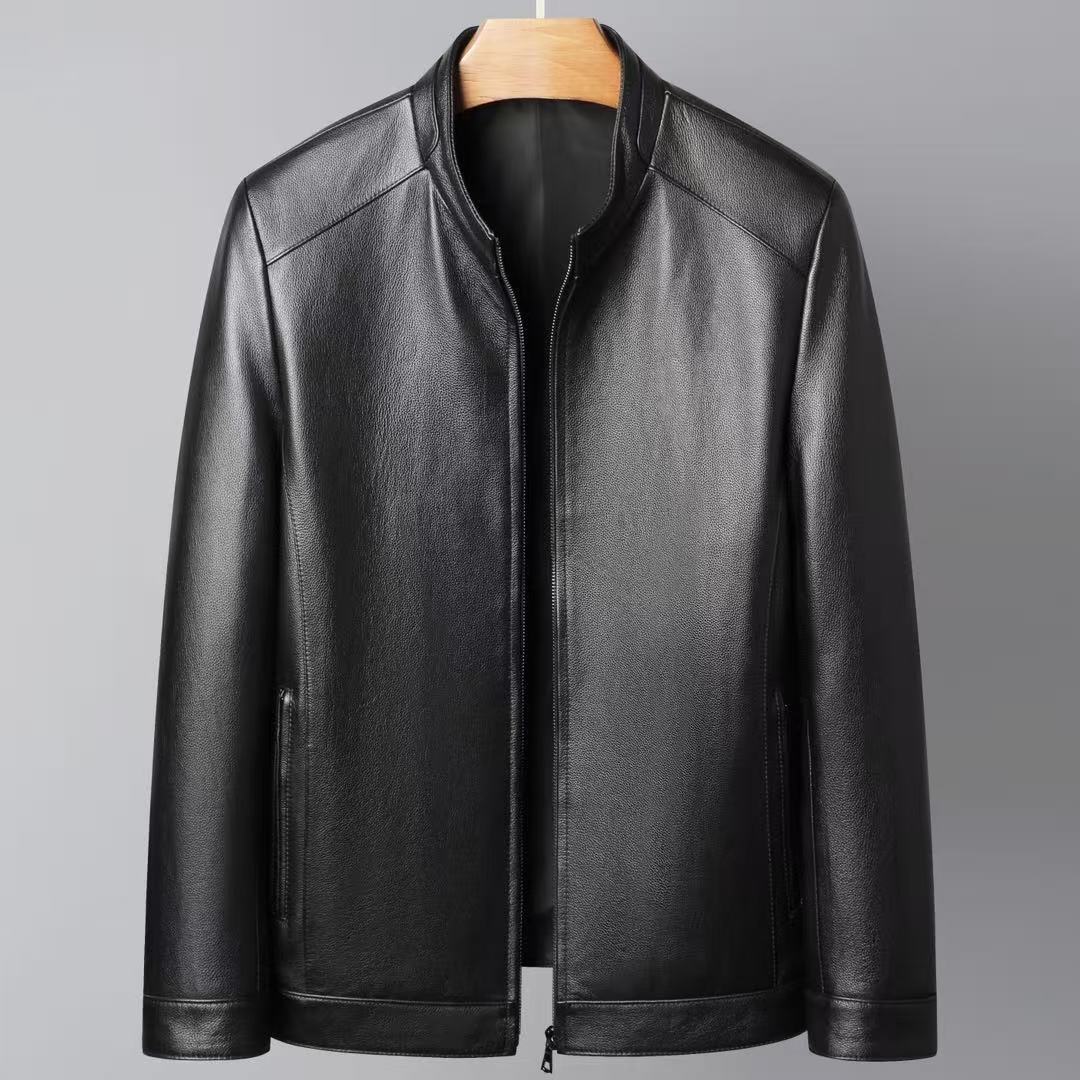 Áo Da Nam Chất Liệu Da Bò Dáng Ôm Hàng Mùa Xuân Thu Đông