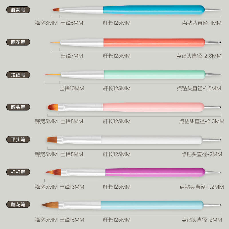Cross-border wholesale nail art liner pen nail shop special brush tool nail pen Gouline pen phototherapy pen color painting pen